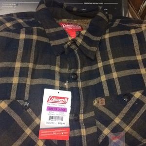 Coleman Sherpa Lined Plaid Flannel Shirt Jacket